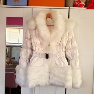White Faux Fur Jacket and Vest